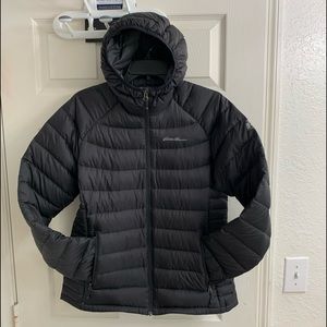 Eddie Bauer hood jacket black M lightweight
